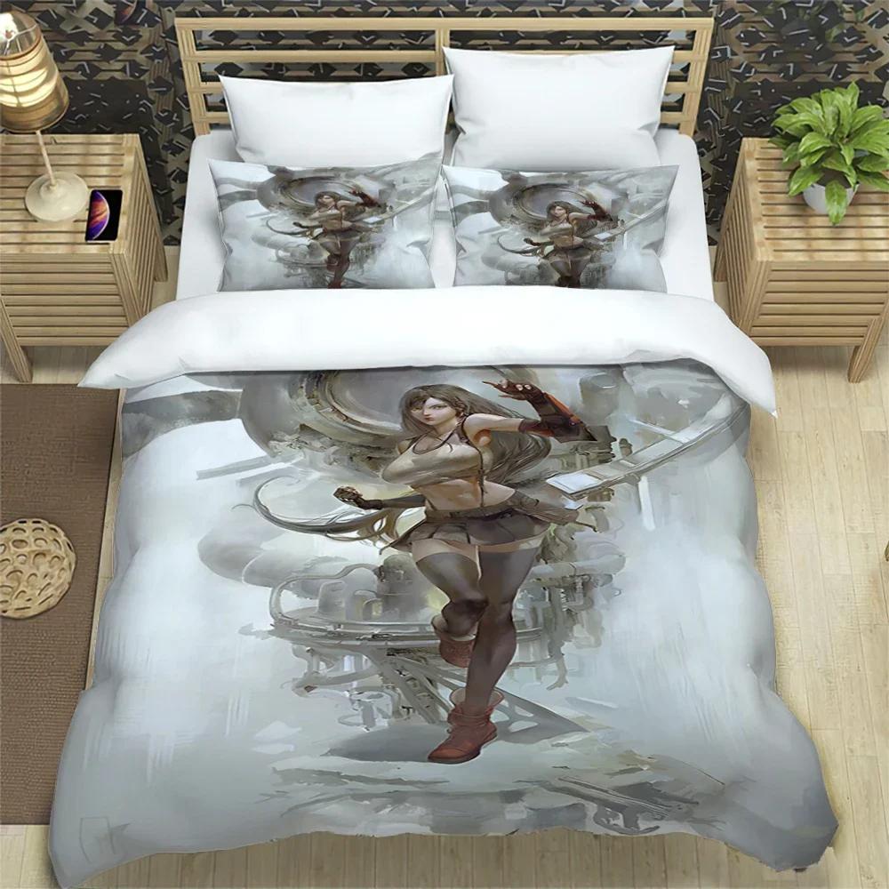 Final Fantasy Print Three Piece Bedding Set Fashion Article Children or Adults for Beds Quilt Cover Pillowcases Bedding Set Gift