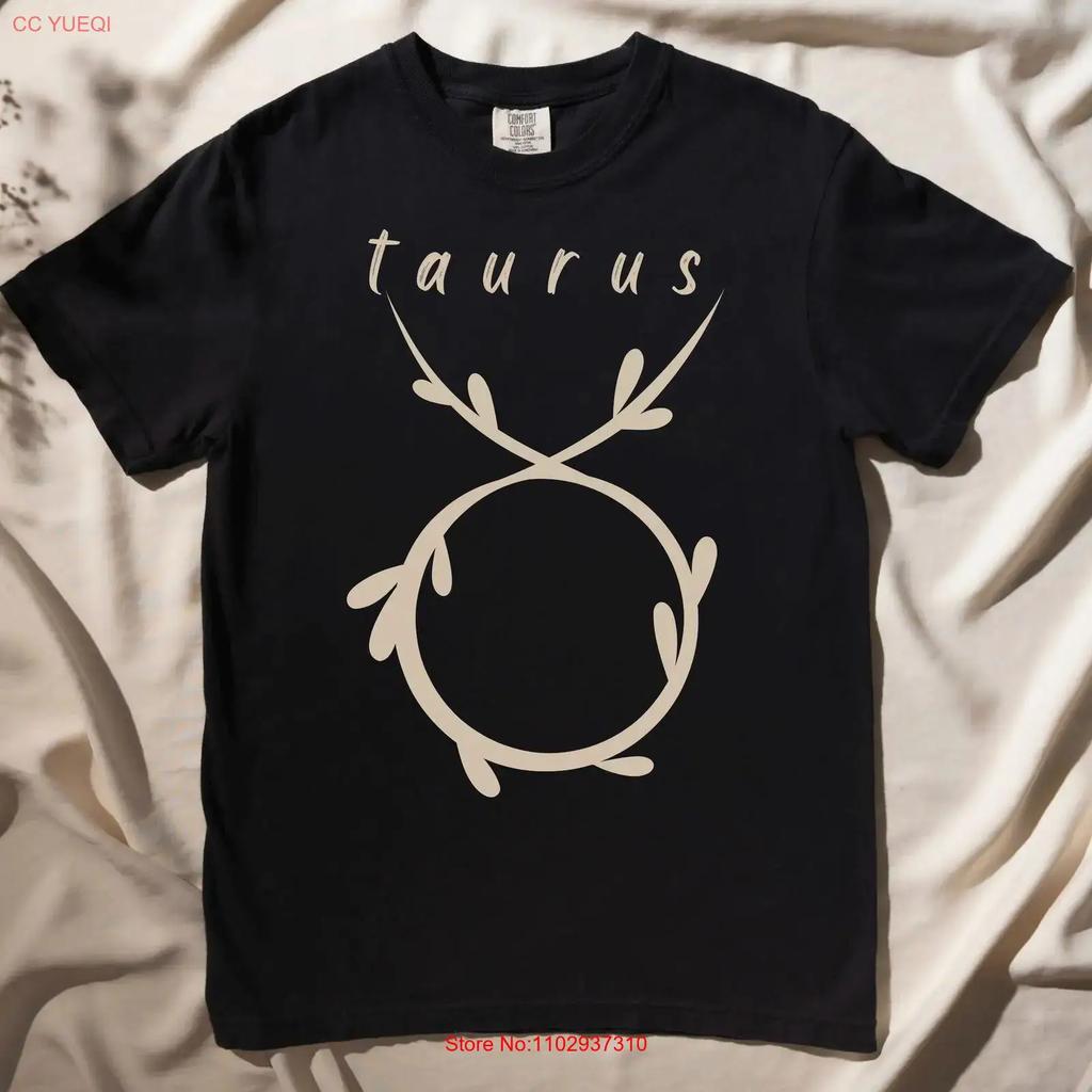 Taurus Zodiac T Shirt Botanical Symbol Astrology For Her Friends Vintage Soft Homme Stretched Unisex