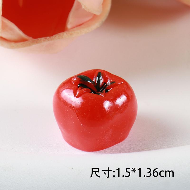 5pcs Simulated Fruit Resin Ornaments Mini Food Vegetables Fingertip Mini Handicraft DIY Hair Clips Phone Case Resin Accessories