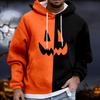 Men's Halloween Hoodie Funny Pumpkin Face Hoodie Scary Long Sleeve Top