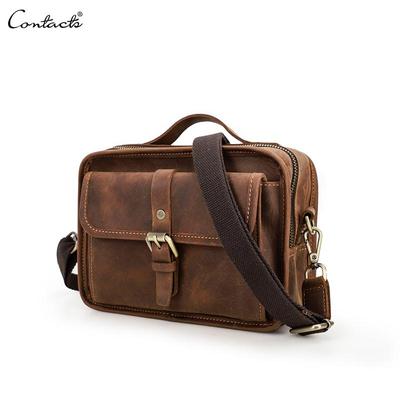 Sacs à bandoulière en cuir Crazy Horse pour hommes, petit sac à main décontracté, sac à bandoulière, sac portable, sac messager pour hommes