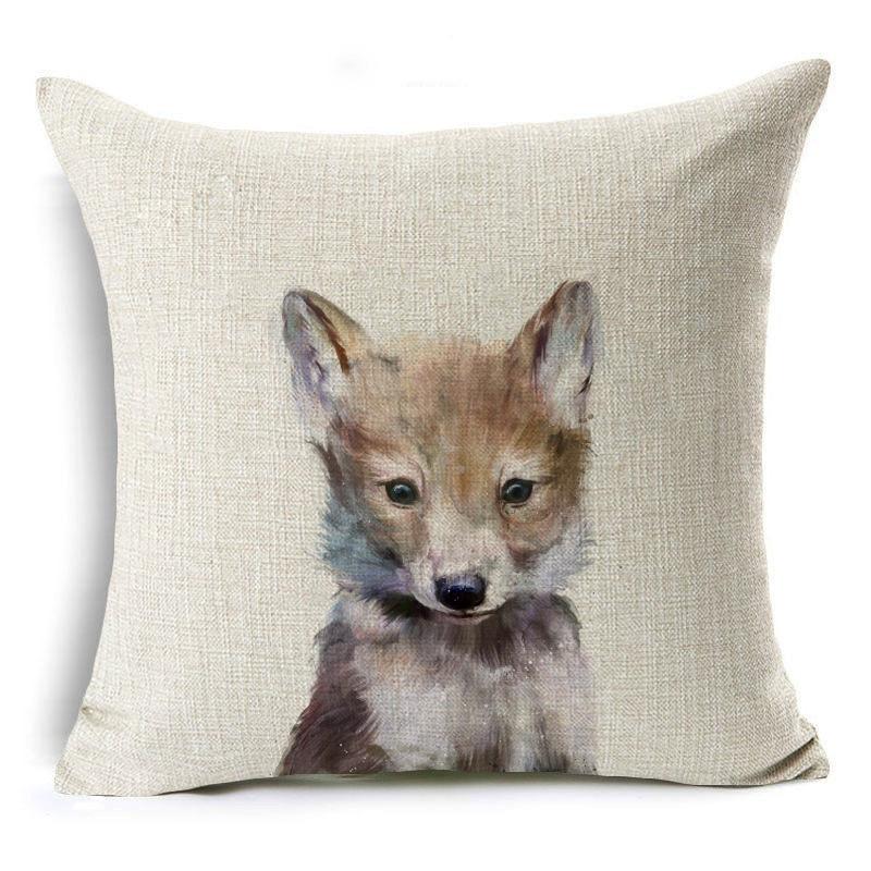 New Cute Little Animal Linen Pillowcase Home Sofa Pillowcase