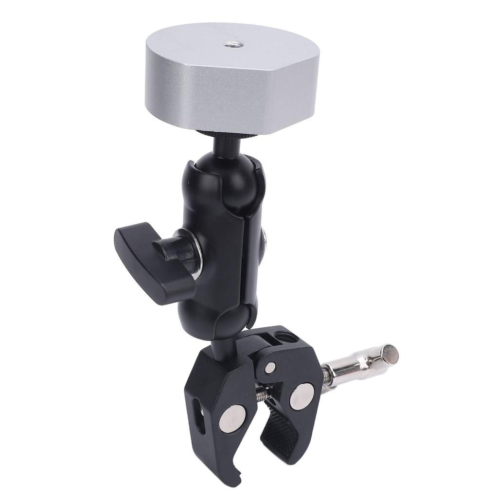 Satellite Clamp Bracket Adapter Set Aluminum Alloy Adjustable Clamp Bracket Kit for Mini for RV Pole Yacht Silver