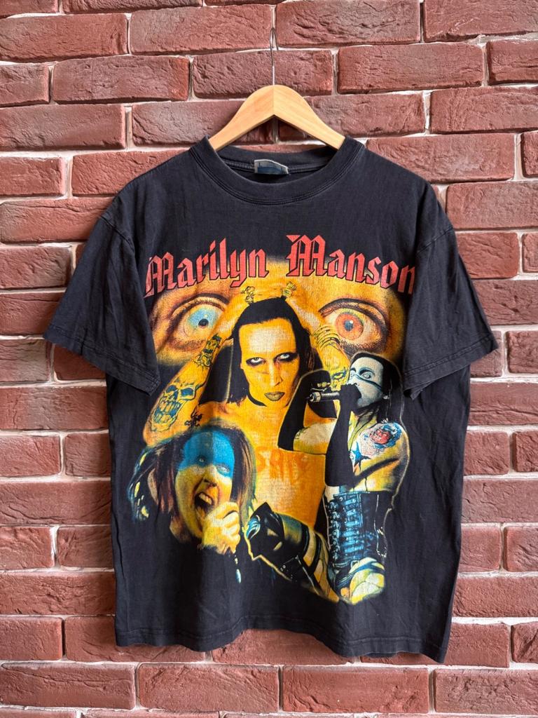Vzácné Vintage 90. léta Marilyn Manson Antichrist Metalová Kapela Tričko L Černé Unisex Tričko