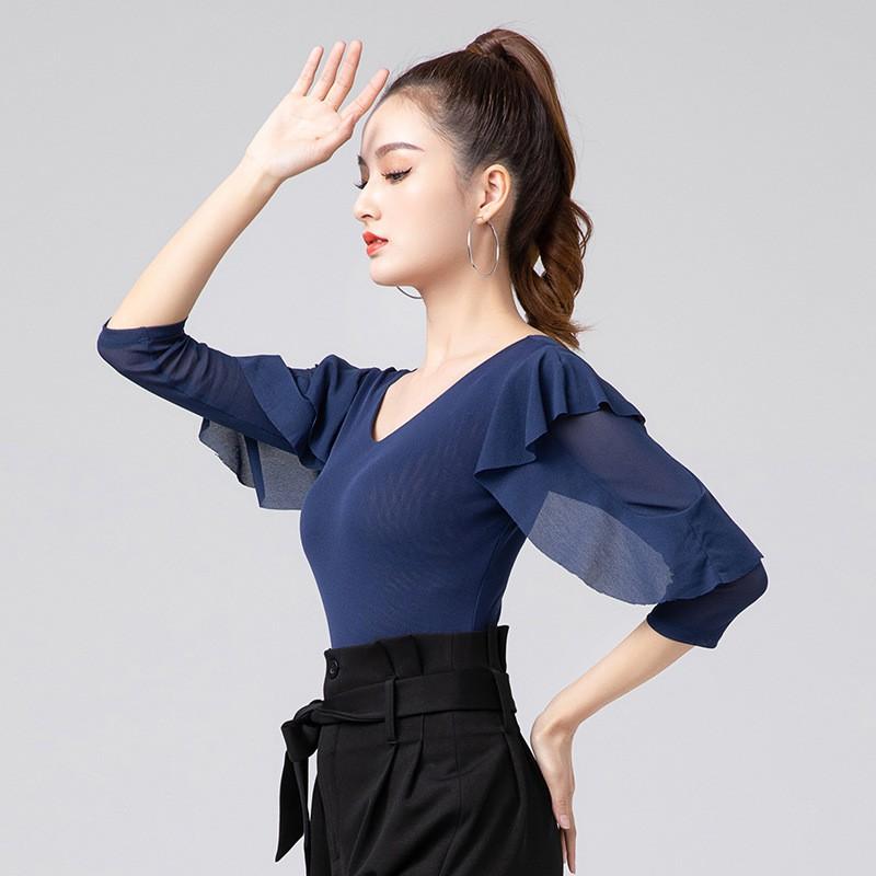 Womens Breathable Latin Dance Jumpsuit Modern Jazz Performance Training Costume