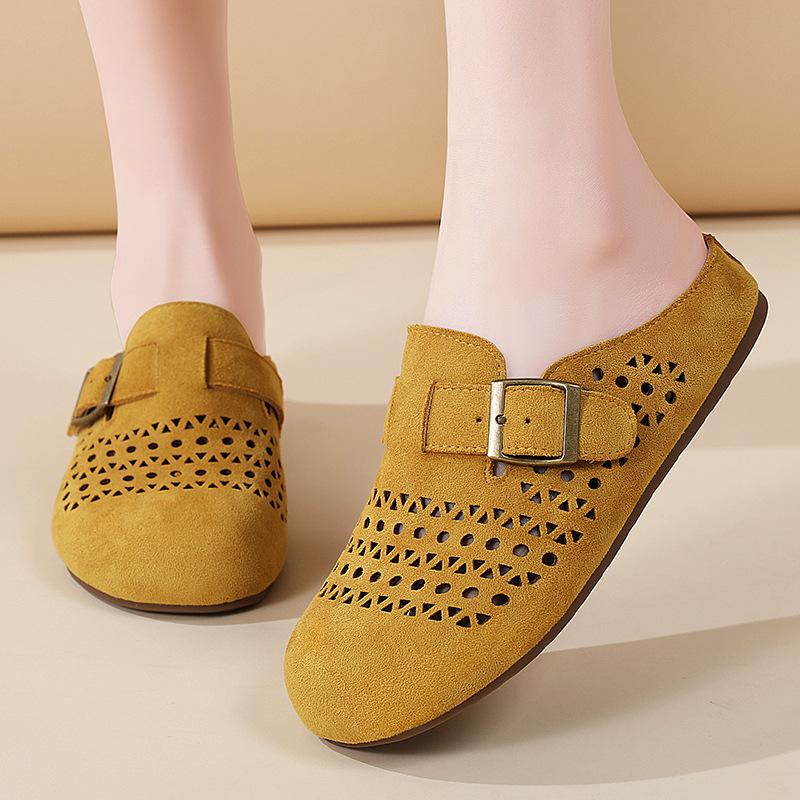 Platform Women's Shoes New Summer Wear One-pedal Lazy Single Shoes Boken Bag Head Half Slippers