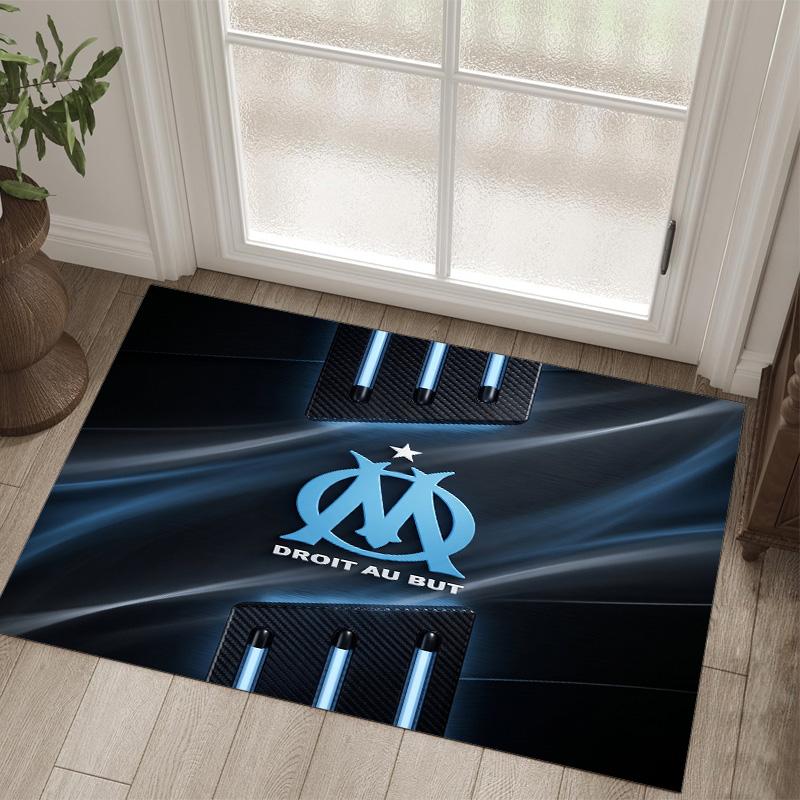 Olympique Lyonnais FC Design Crystal Velvet Carpet Cozy Non?Slip Printed Rug For Bedroom Living Room Entrance