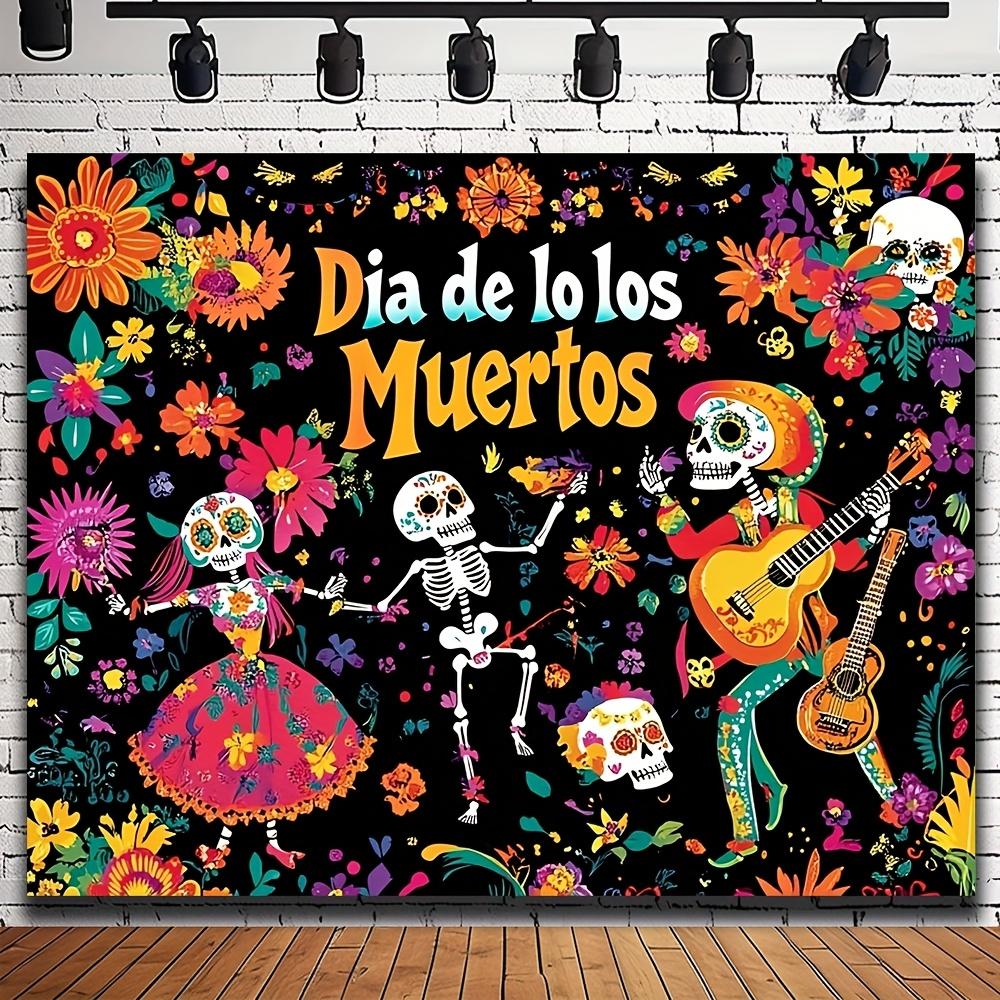 1 piece, Day of the Dead decoration, polyester fabric, Day of the Dead background banner, skull background banner 100x150cm
