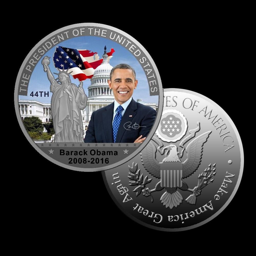 1Pcs Coin American 45th President Donald Trump Coin US White House The Statue of Liberty Silve