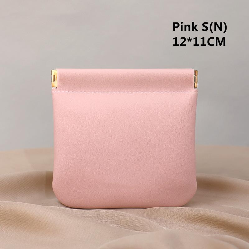 1Pc Mini Lipstick Key Jewelry Cosmetic Bag Women Portable Automatic Closing Makeup Storage Bag Pouch PU Earphone Coin Handbag