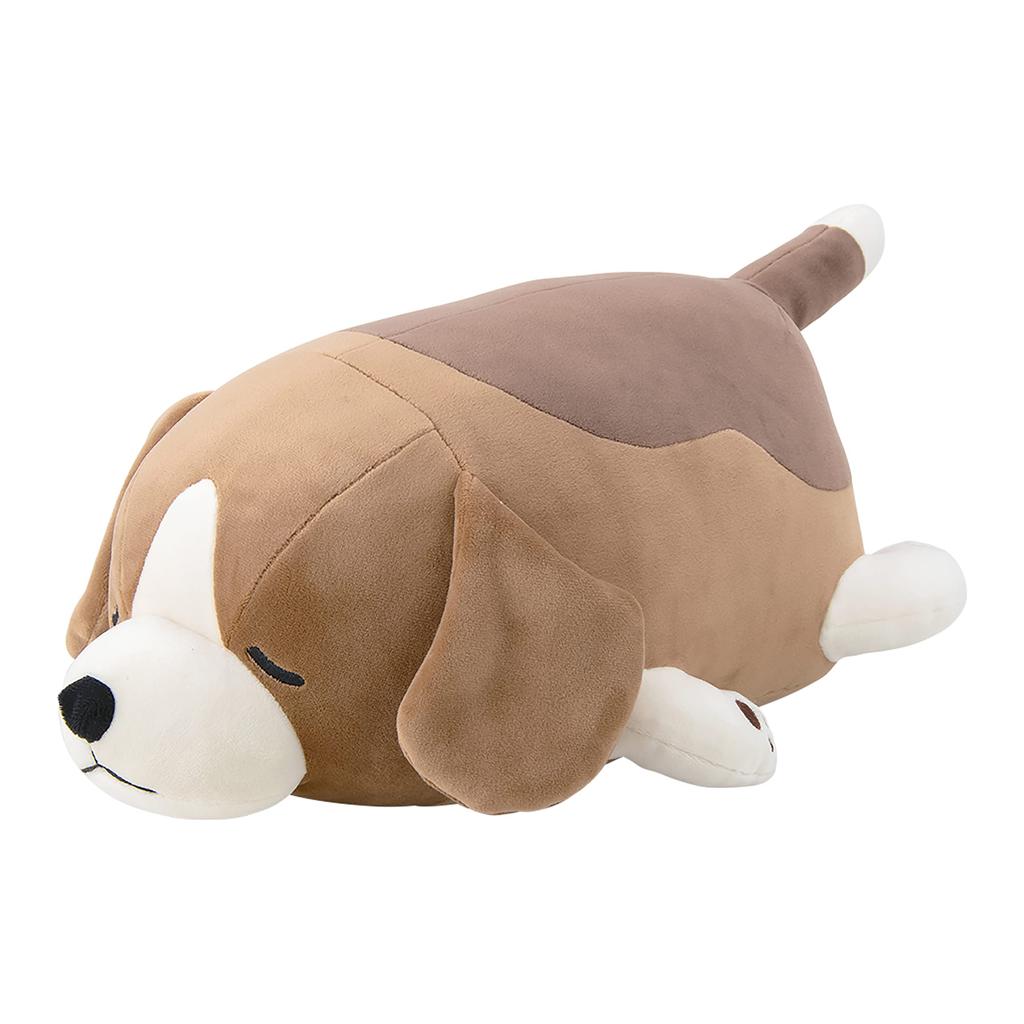 Livheart Marshmallow Animal Bolster Vicky the Beagle Fluffy and Cushion, (Total Length Approx. 27cm), Squishy, 48928-37