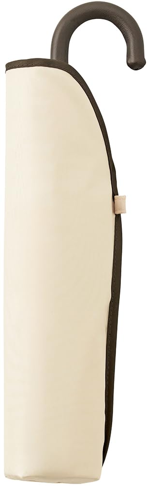 Because Folding Umbrella, 50cm, Petal Design, UV Protection, Two-Tone Piping, Beige, B-013300