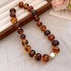 Elegant Summer Acrylic Beaded Necklace: Fashionable Round Clavicle Chain Jewelry
