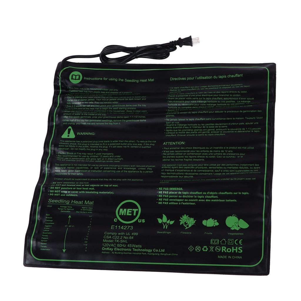 Plant Nursery Mat Silicone 20 X 20 Inch Waterproof Seedling Heat Mat for Pets Nursery
