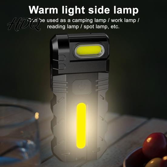 Outdoor Flashlight 1/2/3Pcs 180 Degrees Rotating Head Magnetic Dual Beam LED Degree Swivel Work Light USB Rechargeable Pocket-Size Camping EDC Lamp