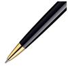 WATERMAN Hemisphere stylo bille, noir brillant, attributs dorés, recharge bleue pointe moyenne, Coffret cadeau