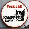 1pc 8x8in Vintage Beware Of Cat Metal Sign Funny Decorative Wall Art For Garage Bar Cafe
