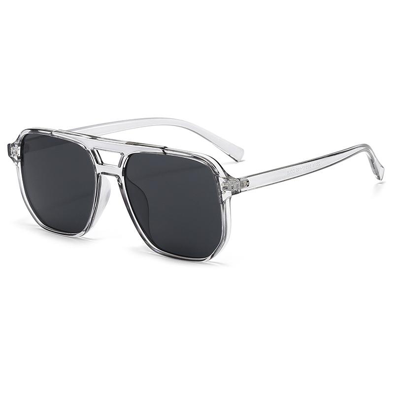 Trendy Double Bridge Square Frame Sunglasses - Versatile, Fashion-Forward, Street Style, Multi-color Sun Protection.