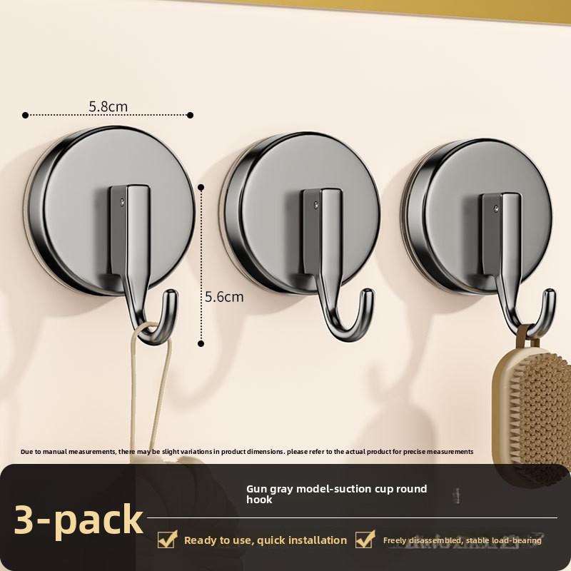 Suction Cup Hook Seamless No-drilling Vacuum Strong Load-bearing Adhesive Hook for Kitchen Backsplash and Bathroom