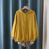 Cotton Yarn Shirt Blouse Long Sleeve Hooded Cardigan Japan Style Single-breasted Coat Spring Tops