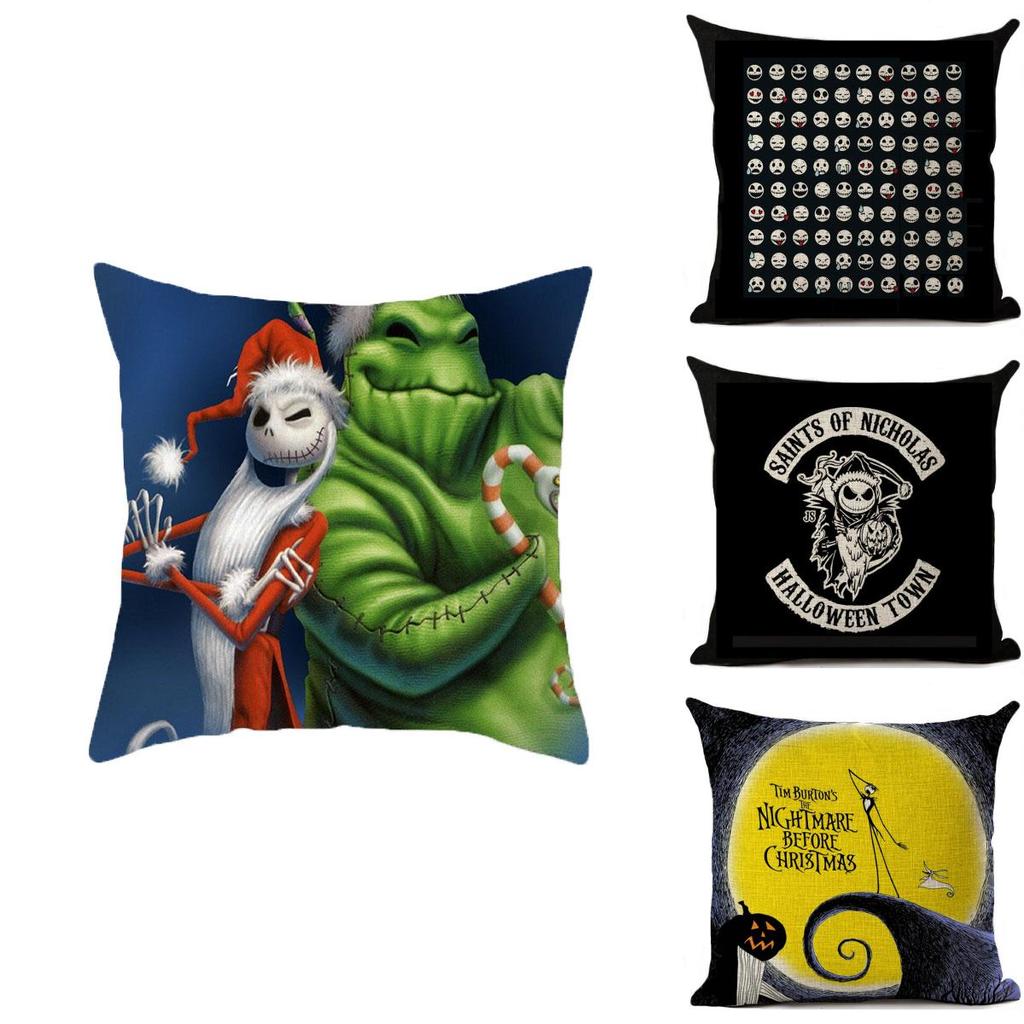 Nightmare Before Christmas Baumwolle Leinen Wurfkissenbezug Sofakissenbezug Heimdeko
