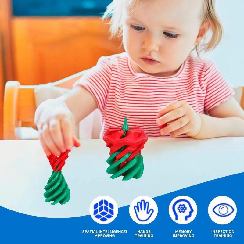 3D Printed Spiral Christmas TreeToy Dual Color Swirl Cone Creative Stress Relief Gift for Kids Home Decoration Xmas Holiday Gift
