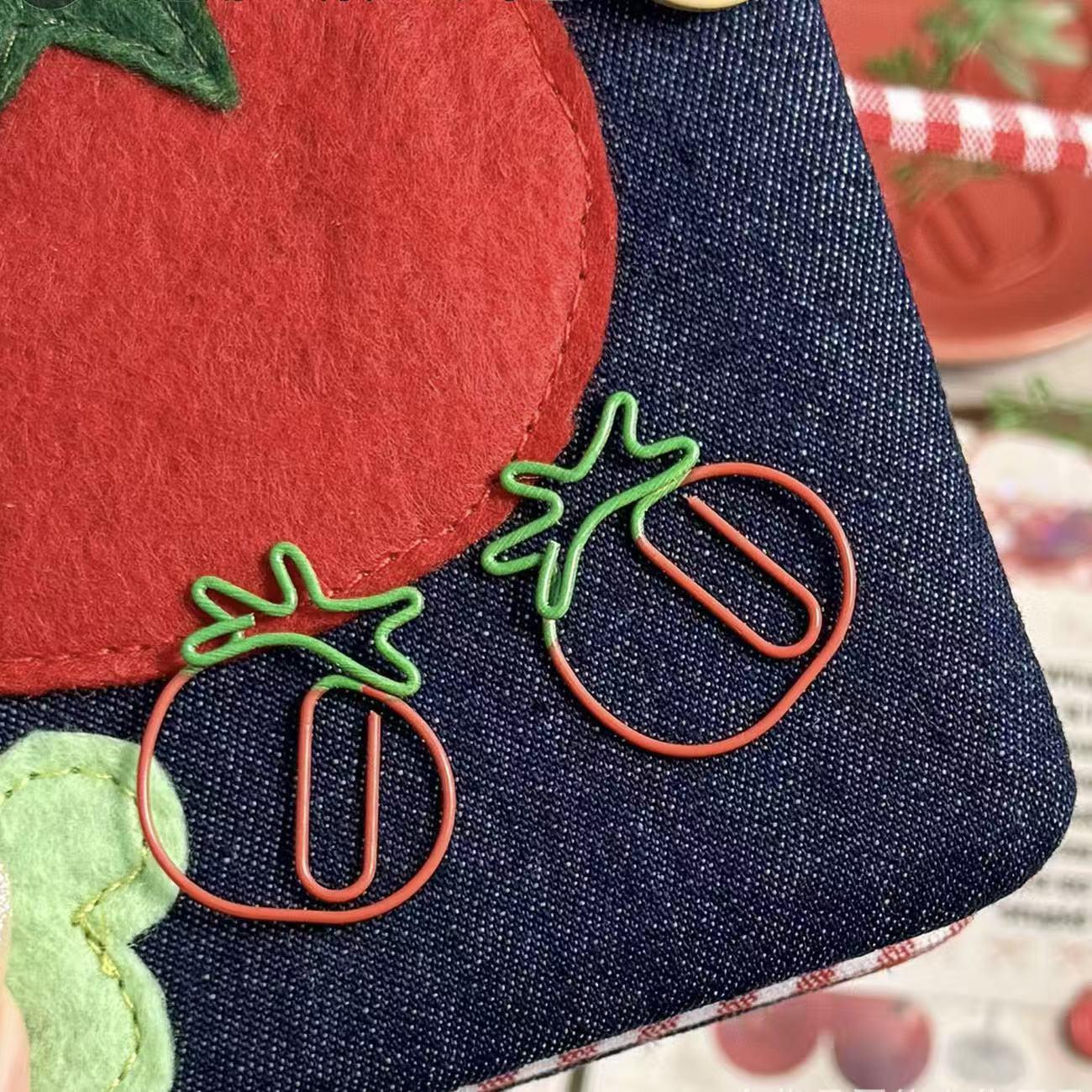 

Vintage Tomato Paperclip: Journal Decoration & Card Accessory Gift Dual-Color Tomato Paperclip [10 pcs]