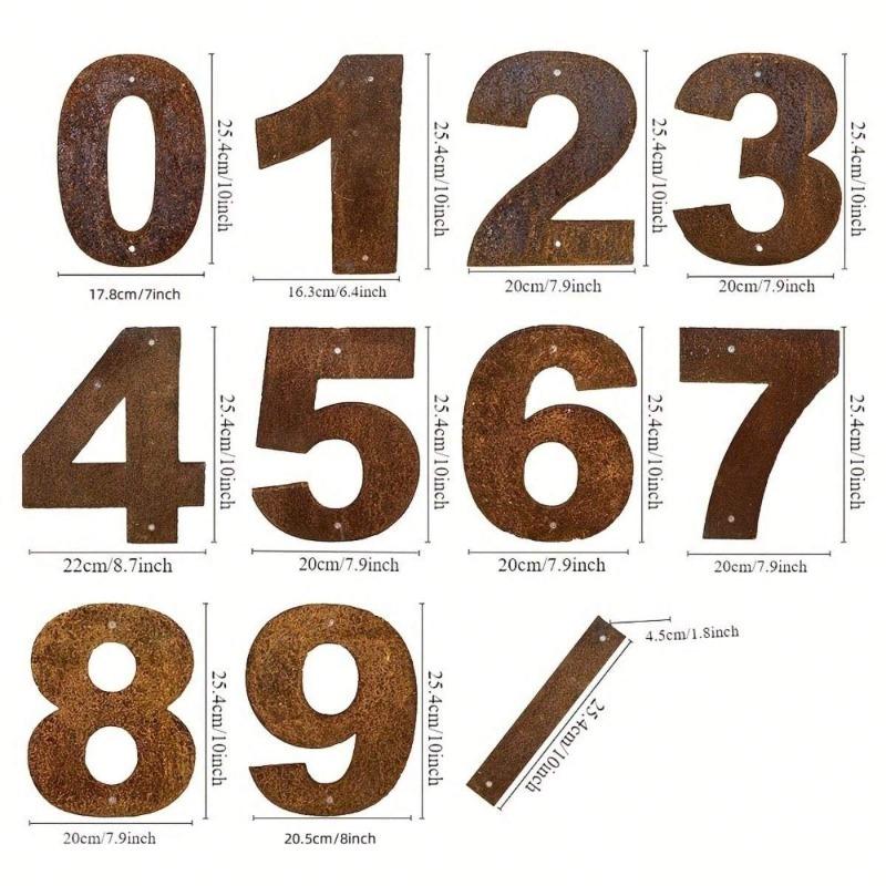 Rusty Metal Address Numbers Letters Vintage Outdoor Decor