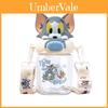 Bicchiere Acqua Tom & Jerry per Bambini con Cannuccia Ecologico Portatile per Bevande