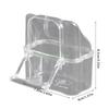 24TE 10Pcs/Set Transparent Bird Feeding Box Dispenser Parrots Feeder with Stable Construction Antisplash Design