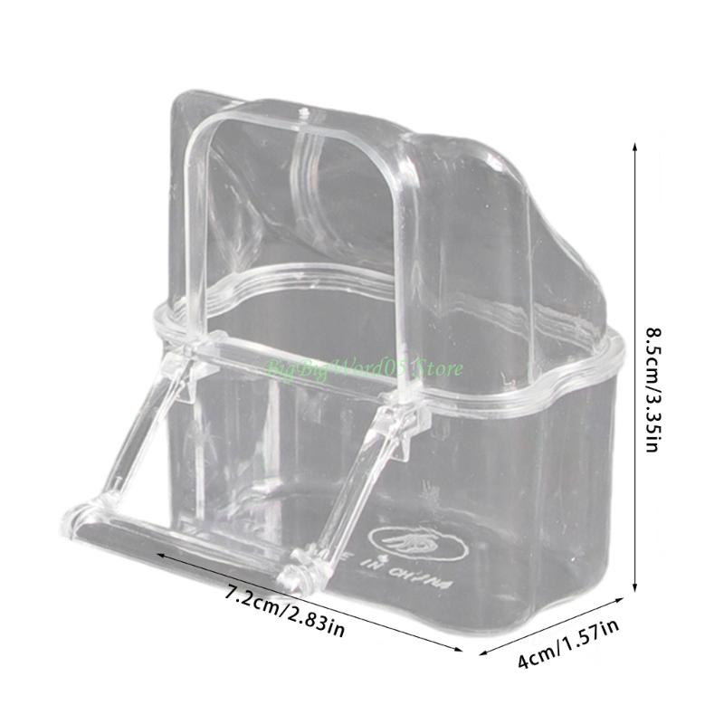 24TE 10Pcs/Set Transparent Bird Feeding Box Dispenser Parrots Feeder with Stable Construction Antisplash Design