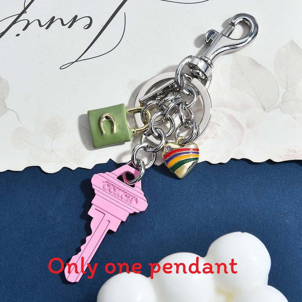 Creative Keychain With Heart Shape Pendant For Fashion Enamel Keyring Gifts For Teens