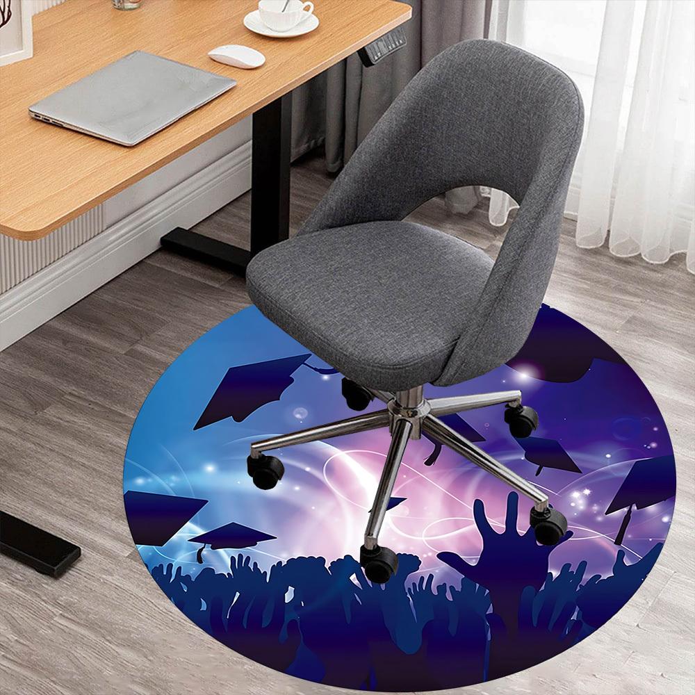 

1pc graduation celebration Round Chair mat Area Rug - Non-Slip, Floor Mat for Office, Bedroom, and Indoor Decor c1125161 80cm by 80cm