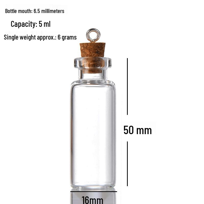 Mini Special-Shaped Glass Wishing Bottle Pendant with Cork for DIY