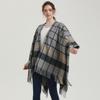 Plaid scarf shawl new thorn double-sided can be worn imitation cashmere split shawl summer air-conditioned room nap blanket