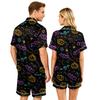 Couple Matching Halloween Pajama Set Short Sleeve Button Down Shirt and Shorts Sleepwear Soft Casual Lounge Wear S-XXXXL