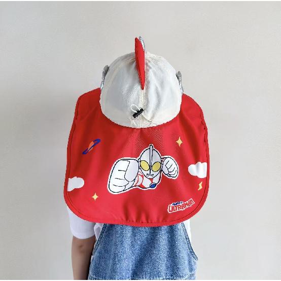 Ultraman children s sun protection hat for boys and girls, large brim beach shawl hat, cartoon cute fisherman hat, baby sun hat 50-54cm/3-10 years old красный