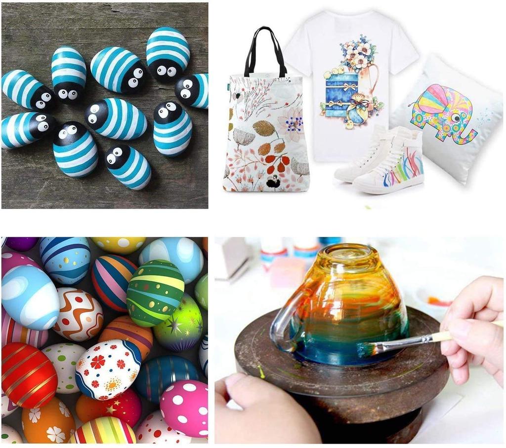 Ohuhu Acrylfarbe Kunstmalerei Weiß und für und Acrylfarbe 48 15 1 Tischplatte 1 Flach 5 5 Palette 1 1 Farbe und 1 Blatt Zeichenpapier 78-teilig