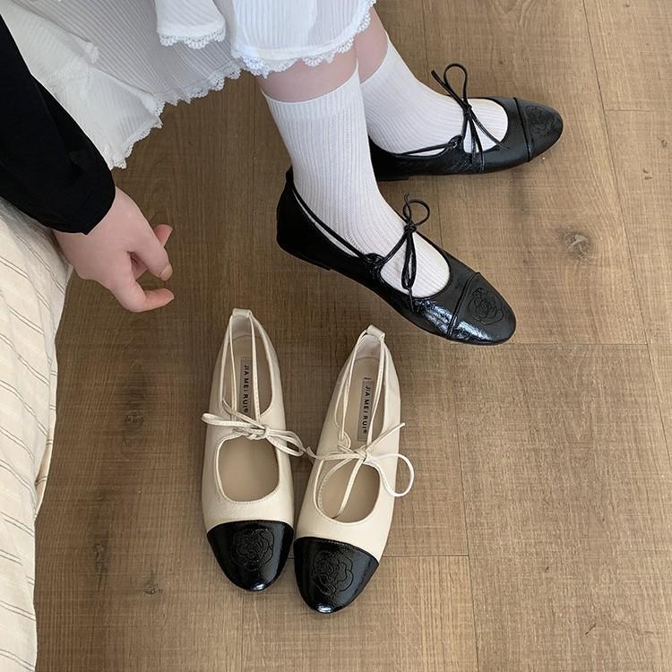 Soft-soled French with skirt fairy style 2025 ballet shoes are versatile and not tired of feet, gentle evening shoes, single shoes, female tide
