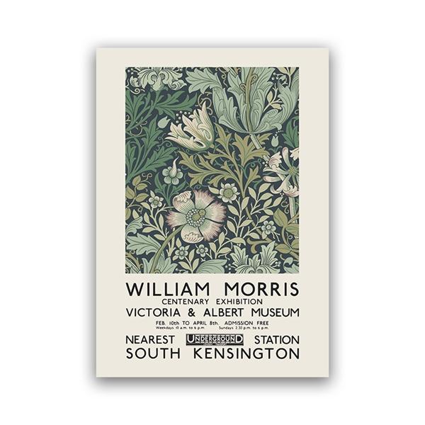 Victoria and Albert Museum Exhibition Poster London Underground William Morris Canvas Print The Art Nouveau Painting Wall Decor