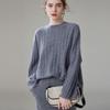Women's Cashmere Blend Round Neck Pullover Sweater