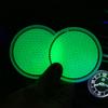 Non-slip Car Water Cup Pad Luminous Car Coaster Pad Mat Cup Bottle Holder Rhinestone Rubber Pad Mat Car Styling Accessories