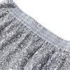 Peacebird Women's Grey Sequined A-line Midi Skirt