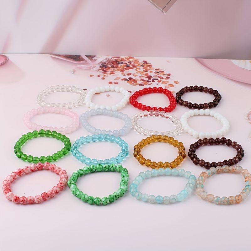 5-teiliges Set 6-teiliges Set 10-teiliges Set zufällige Farbe Naturkristallperlenarmband Herren- und Damen- elastisches Armband