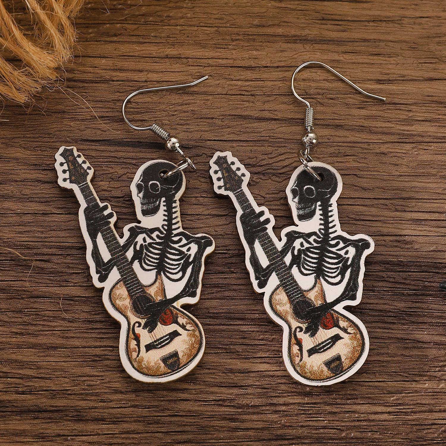 

Хэллоуин Готический Стиль Скелет Фламинго Тыква Призрак Подвеска Деревянные Фестивальные Серьги 1 pair