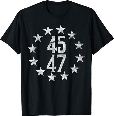 Trump 2024 45 47 Trump Save America Again USA Flag T-Shirt Size S-5XL Unisex T-Shirt