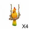 6xParrot Swing Ornament WeatherResistant Hanging Cockatoo Statue HandPainted Resin Bird
