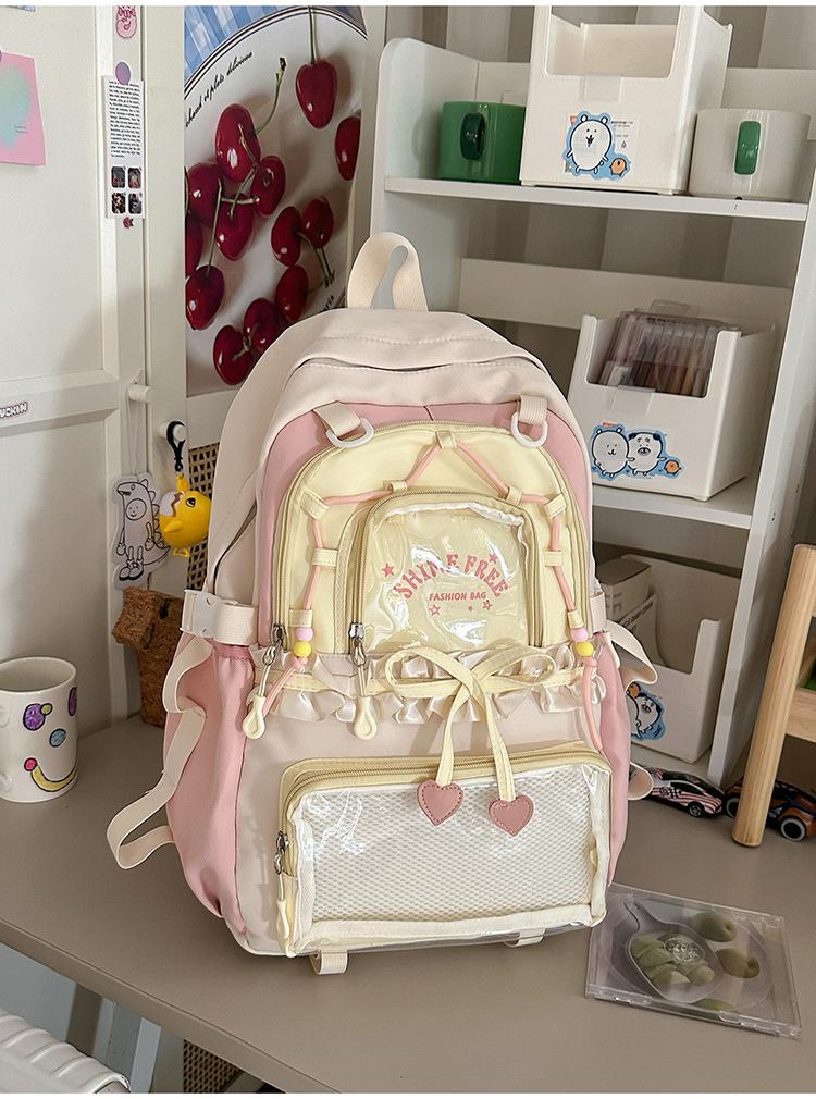 Schoolbag sweet high-value female backpack high school junior high school student schoolbag small fresh youth campus Japanese female backpack