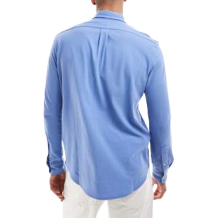 Polo Ralph Lauren Solid Button-Down Collar Slim Fit Long Sleeve Shirt Men Shirts Blue 710928254-003