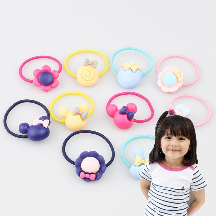 Kleines Mädchen Mädchen Koreanische Kinder Gummiband Haarband Hohes elastisches Kopfseil Macaron Kopfschmuck Großhandel Schleife